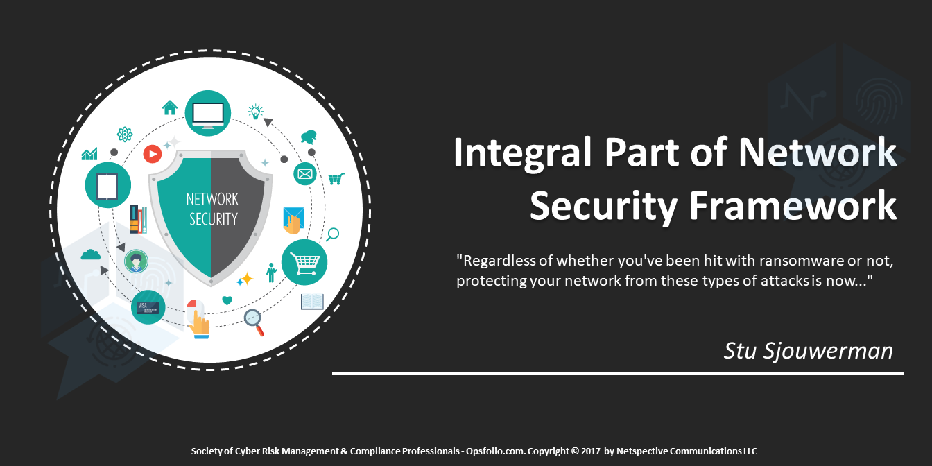 Here is an infographics on Integral Part of Network Security Framework. Regardless of you have been hit with ransomware or not, it is important to protect your network to avoid these types of attacks. This infographics is published by Opsfolio Community.