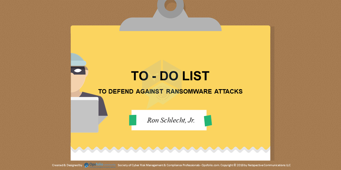 To-do List to Defend Against Ransomware Attacks